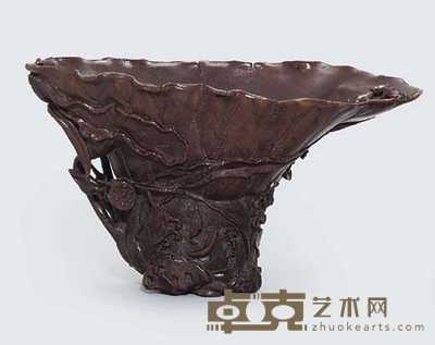 18TH CENTURY A RHINOCEROS HORN LIBATION CUP 